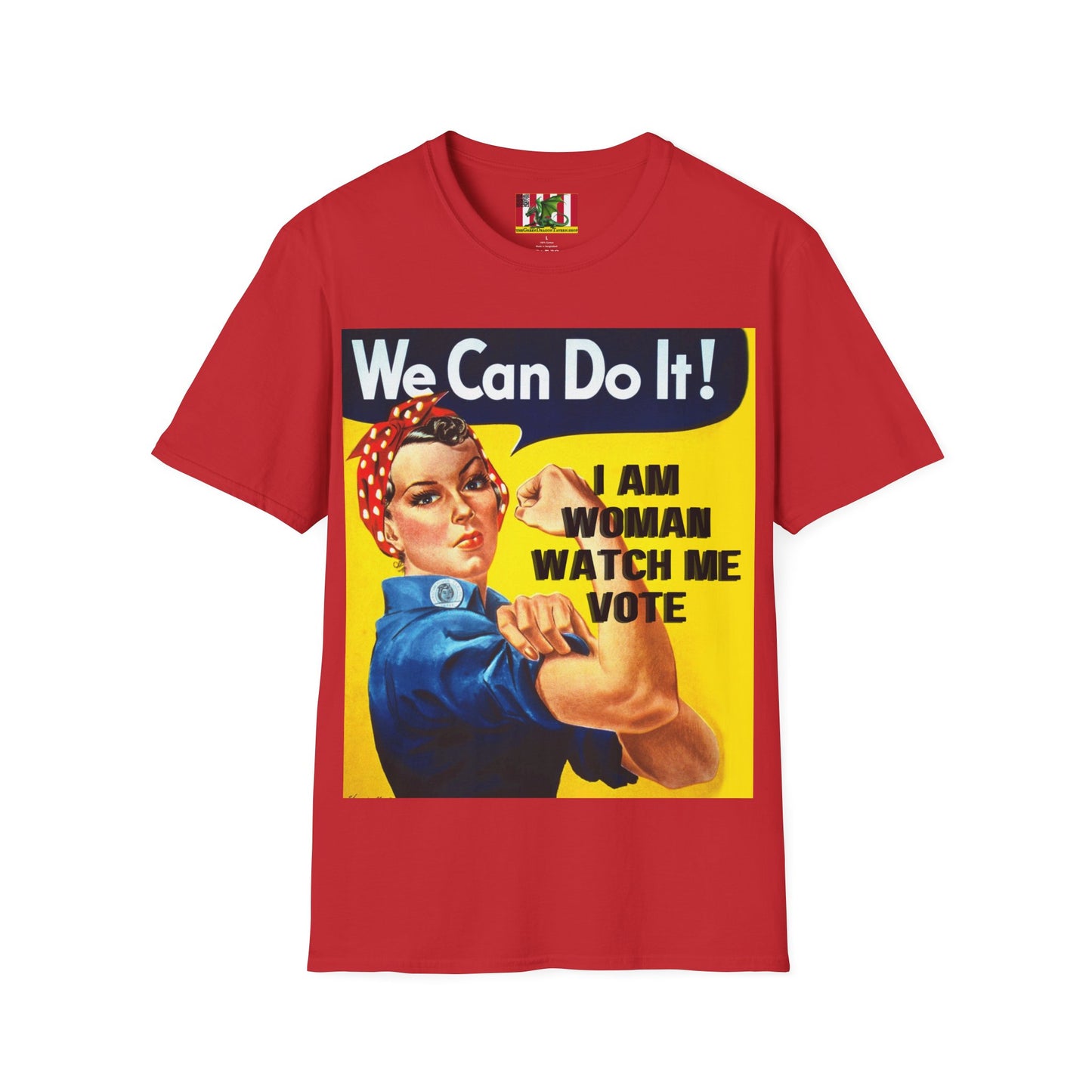 I Am Woman Watch Me Vote Rosie Light colors Unisex T-Shirt by theGreenDragonTavern.shop