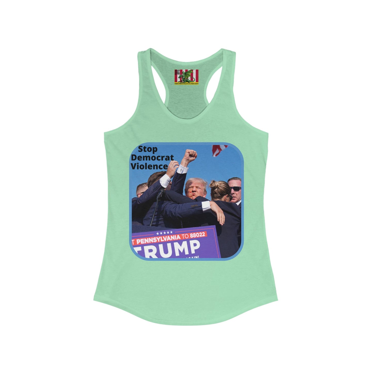 Stop Democrat Violence Women's Racerback Tank Top by theGreenDragonTavern.shop