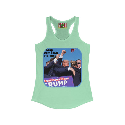 Stop Democrat Violence Women's Racerback Tank Top by theGreenDragonTavern.shop