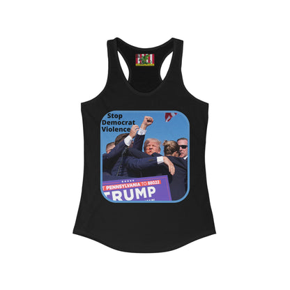 Stop Democrat Violence Women's Racerback Tank Top by theGreenDragonTavern.shop