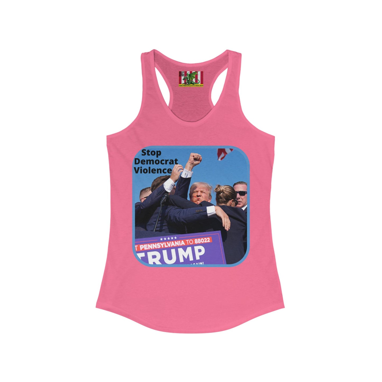 Stop Democrat Violence Women's Racerback Tank Top by theGreenDragonTavern.shop