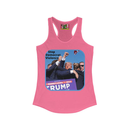 Stop Democrat Violence Women's Racerback Tank Top by theGreenDragonTavern.shop