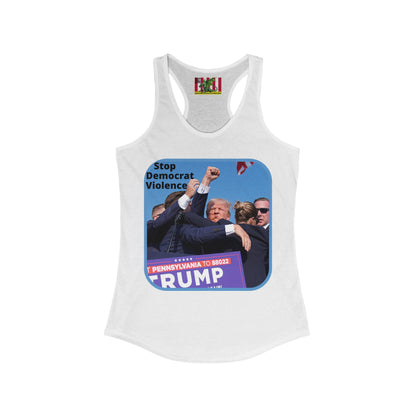 Stop Democrat Violence Women's Racerback Tank Top by theGreenDragonTavern.shop