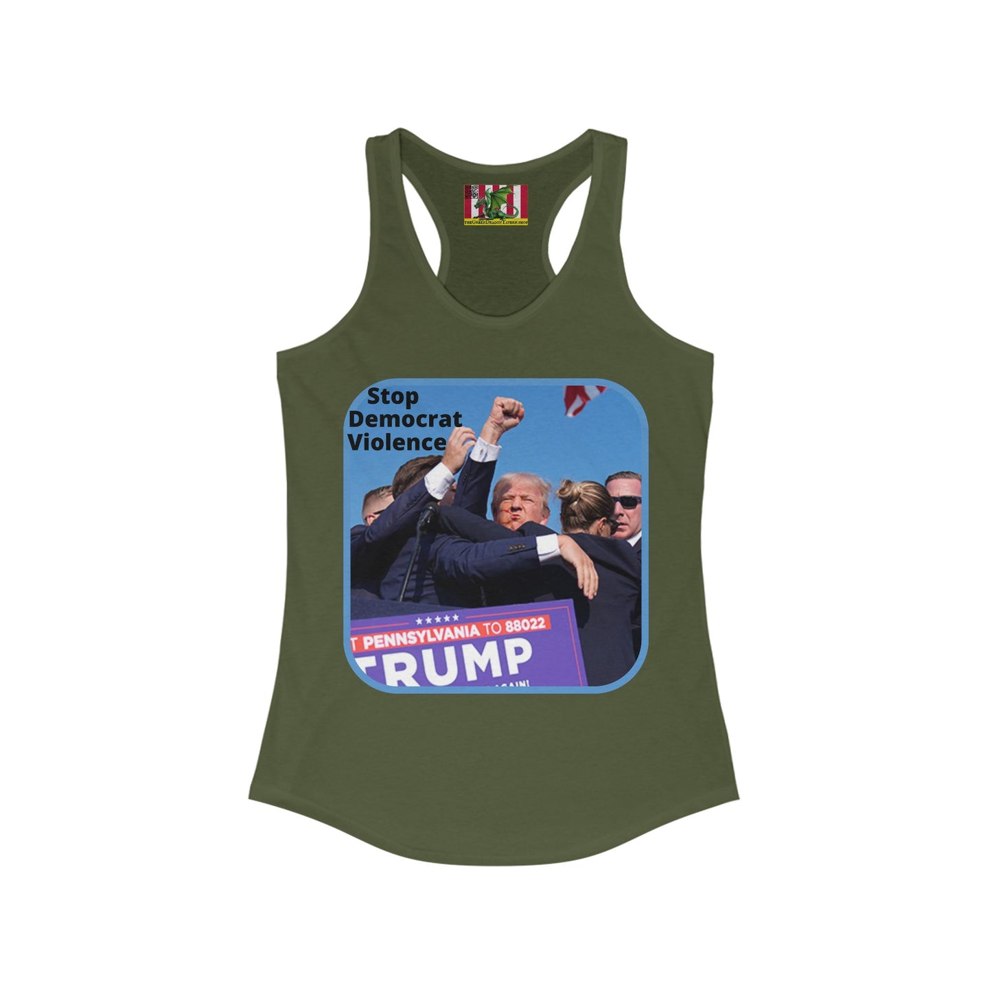 Stop Democrat Violence Women's Racerback Tank Top by theGreenDragonTavern.shop