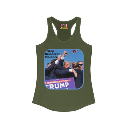 Stop Democrat Violence Women's Racerback Tank Top by theGreenDragonTavern.shop