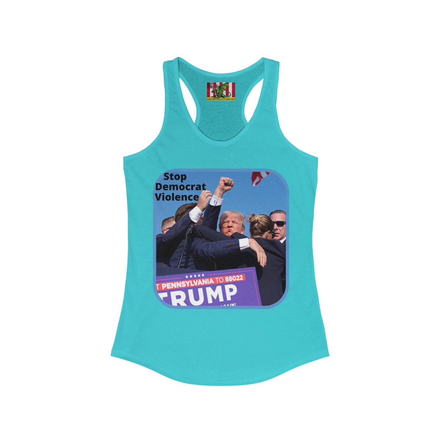 Stop Democrat Violence Women's Racerback Tank Top by theGreenDragonTavern.shop