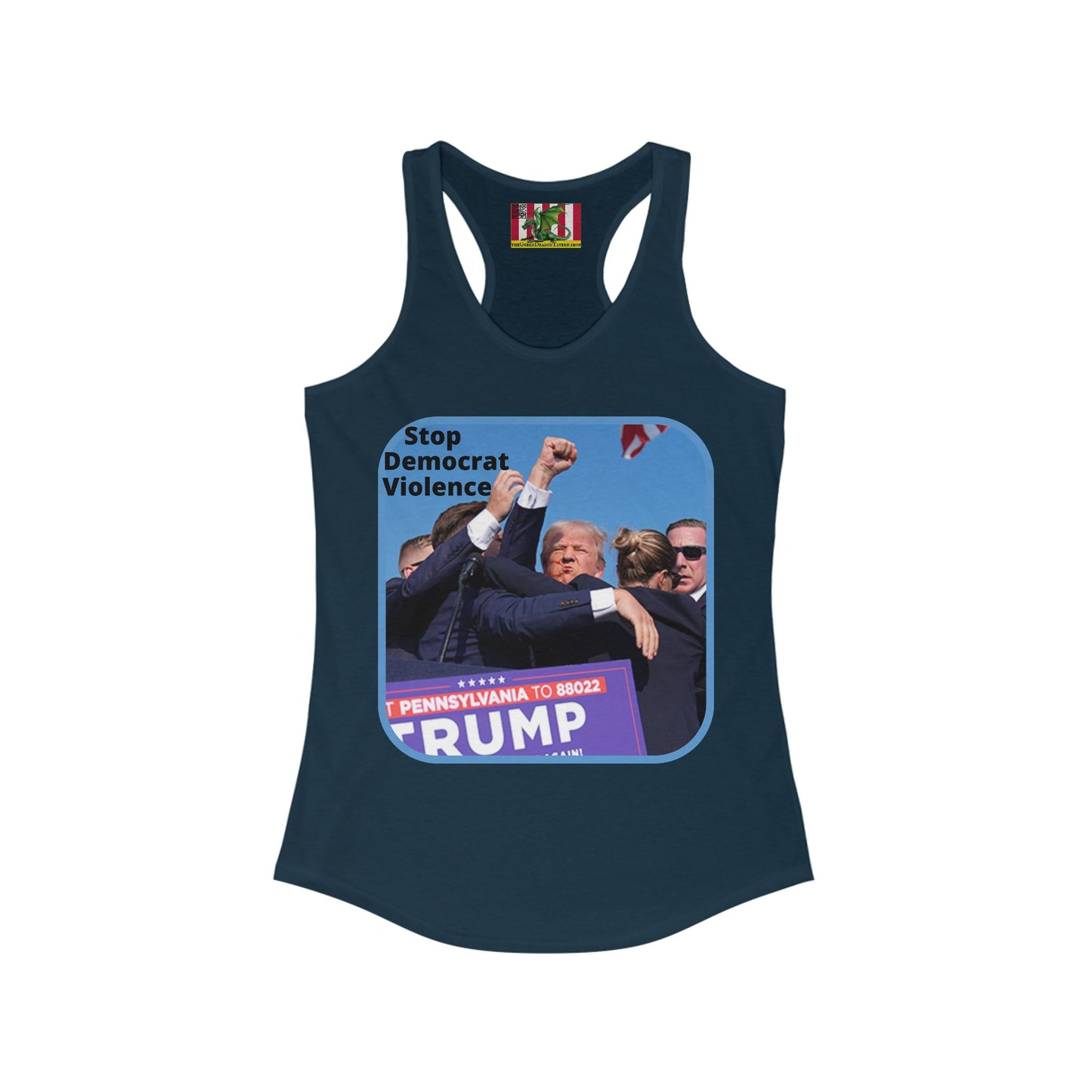 Stop Democrat Violence Women's Racerback Tank Top by theGreenDragonTavern.shop