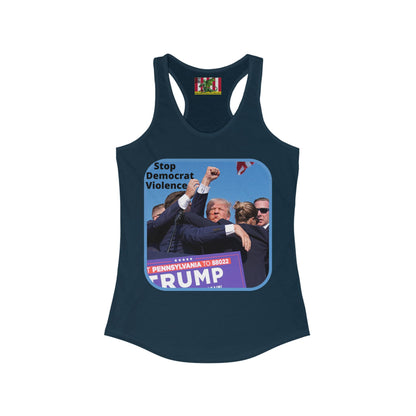 Stop Democrat Violence Women's Racerback Tank Top by theGreenDragonTavern.shop