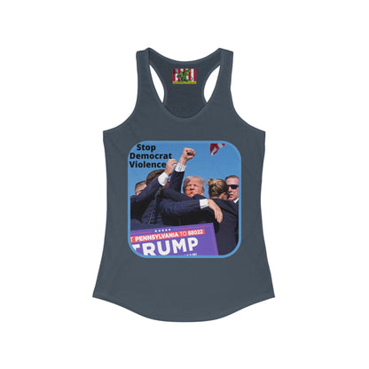 Stop Democrat Violence Women's Racerback Tank Top by theGreenDragonTavern.shop
