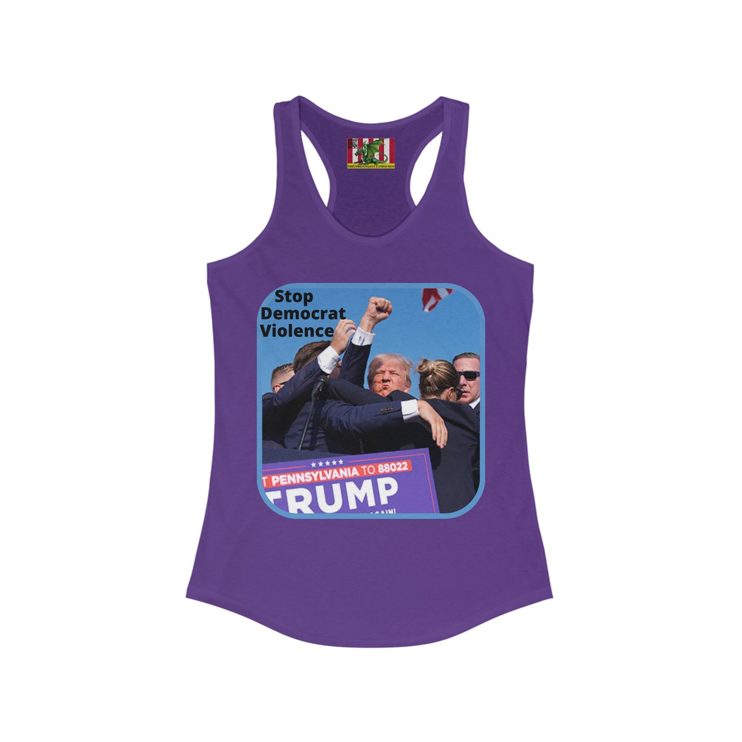 Stop Democrat Violence Women's Racerback Tank Top by theGreenDragonTavern.shop