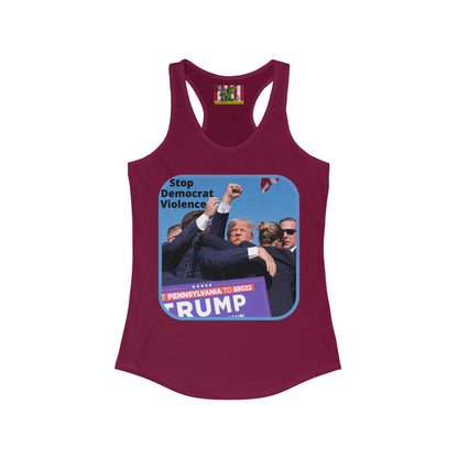 Stop Democrat Violence Women's Racerback Tank Top by theGreenDragonTavern.shop