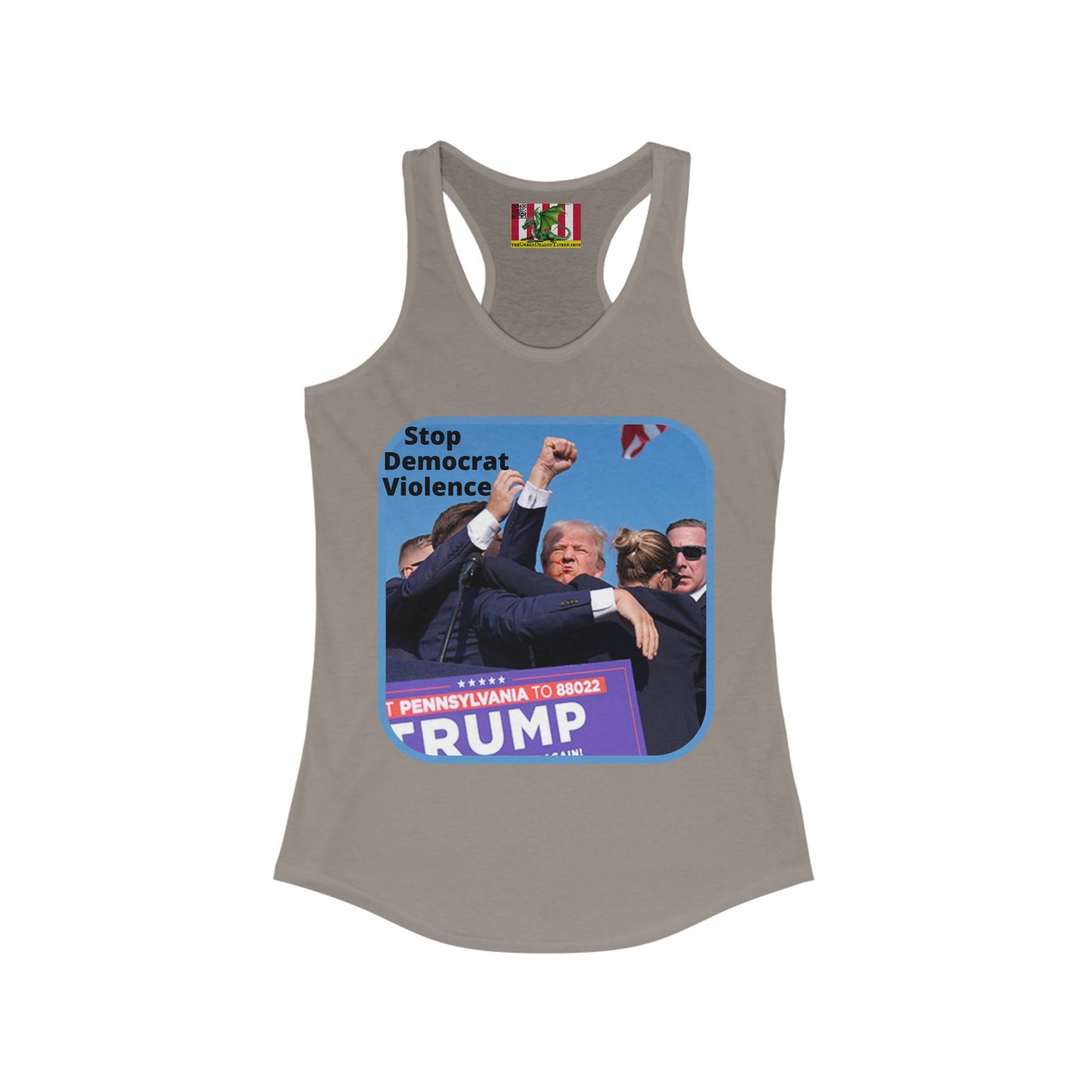 Stop Democrat Violence Women's Racerback Tank Top by theGreenDragonTavern.shop