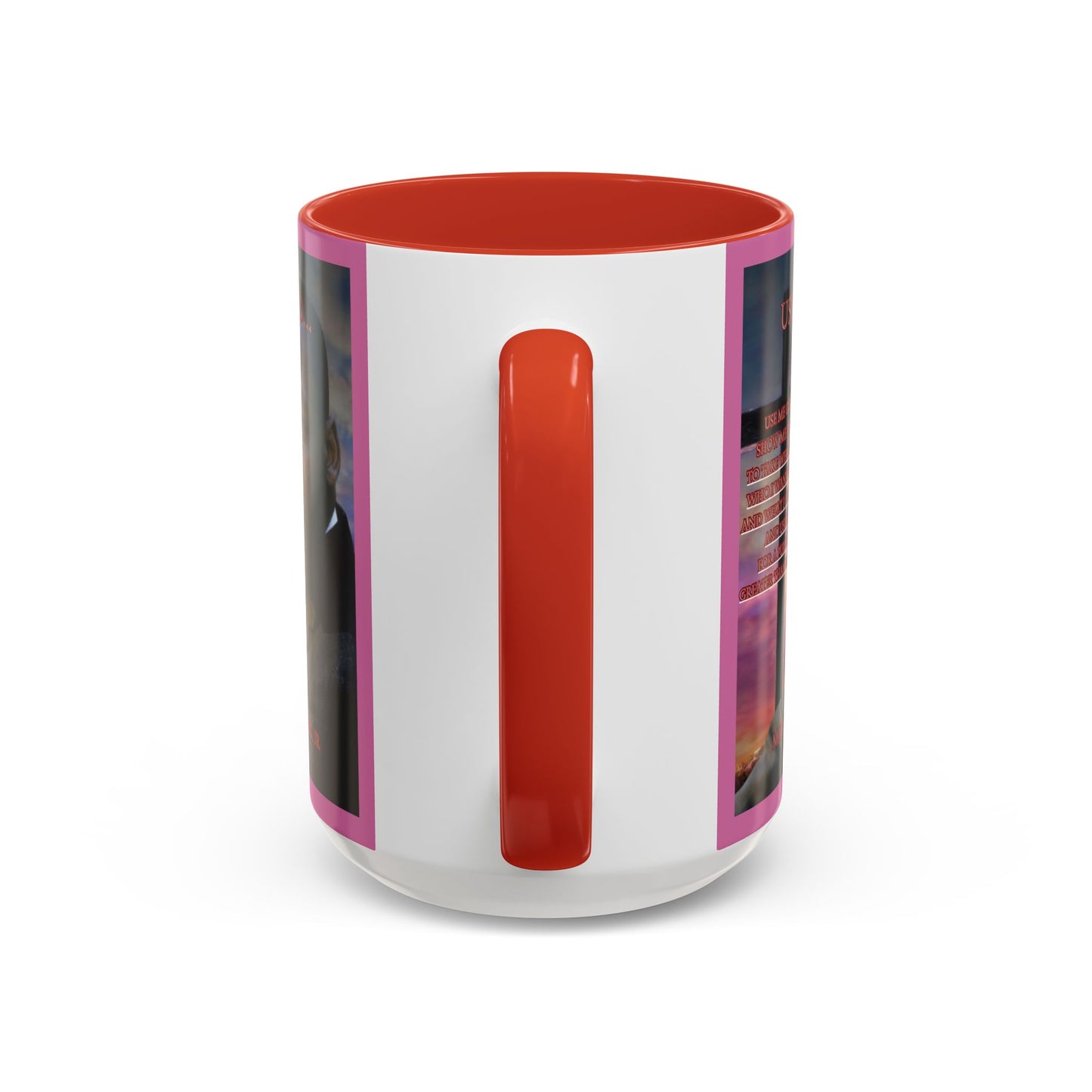 Use Me God, MLK Jr Pink Accent Mug by theGreenDragonTavern.shop