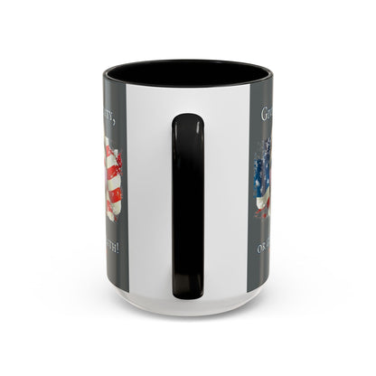 Vendetta, "Give me liberty, or give me death!" Grey Accent Mug by theGreenDragonTavern.shop