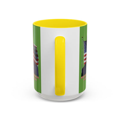 Charlie Kirk, Healthy Debate Green Accent Mug by theGreenDragonTavern.shop
