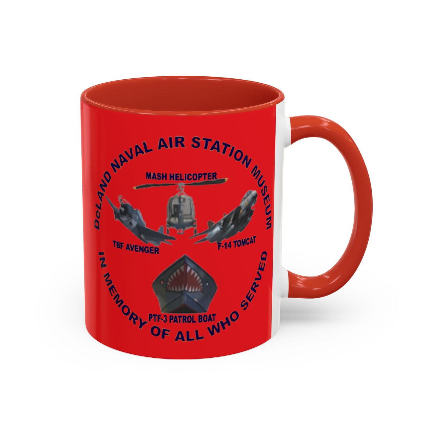 DNASM 2-sided, Founding & Student Art Red Accent Mug by theGreenDragonTavern.shop