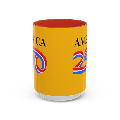 America 250 Yellow Accent Mug by theGreenDragonTavern.shop