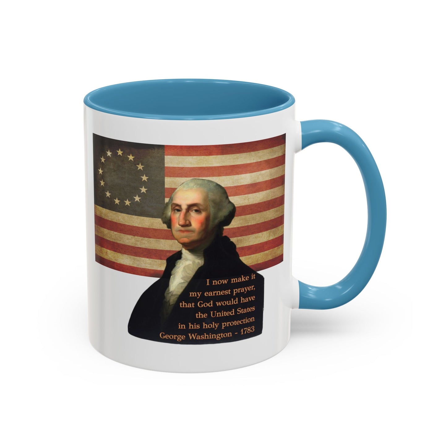 Washington's Earnest Prayer White Accent Mug by theGreenDragonTavern.shop
