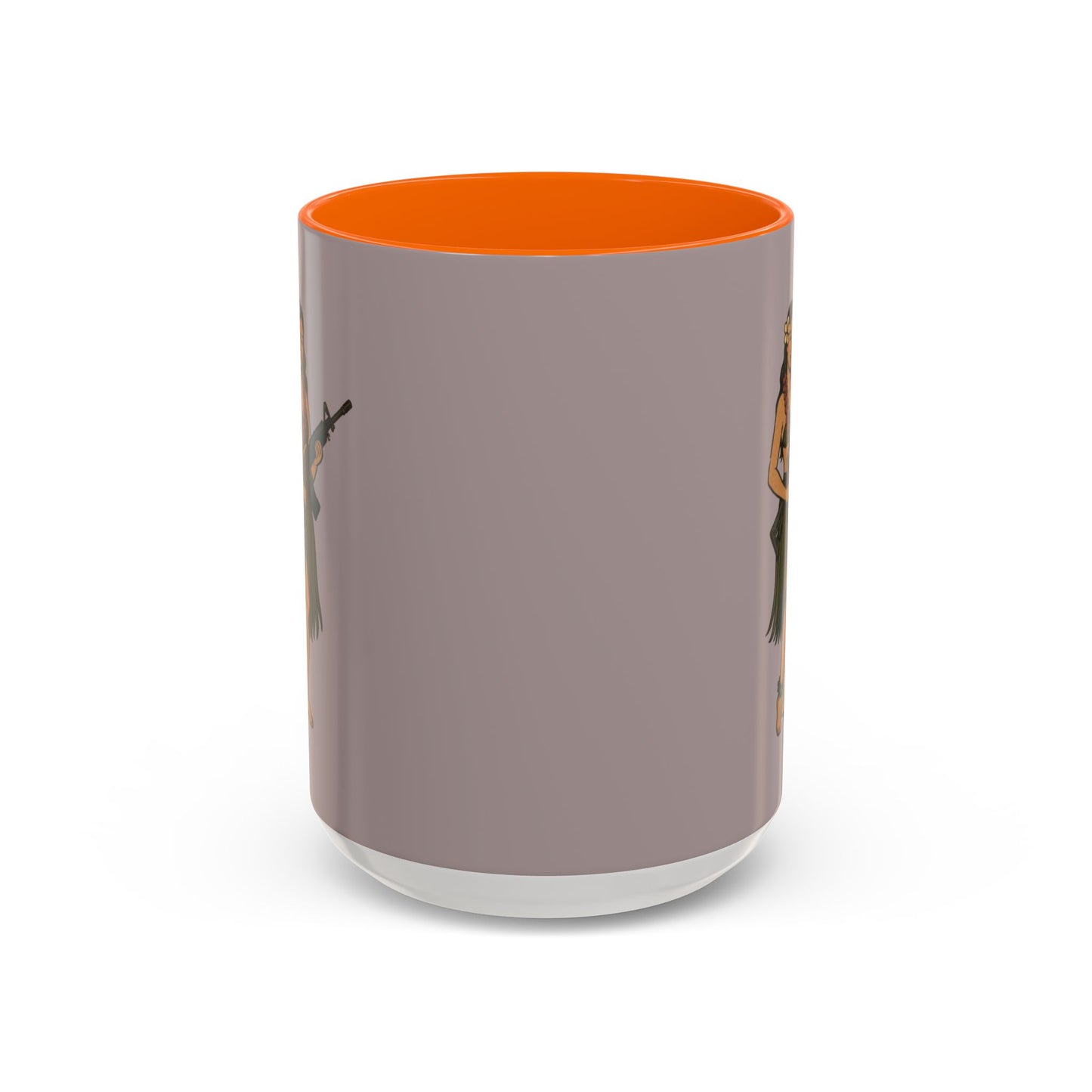 Hula Girl Packin' Heat Grey Accent Mug by theGreenDragonTavern.shop