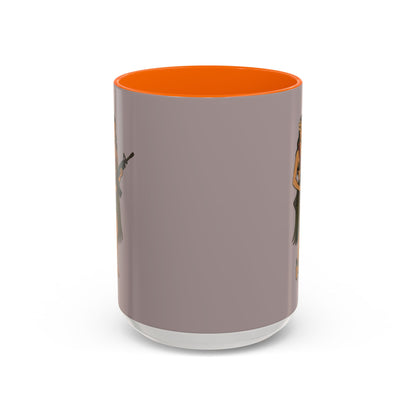 Hula Girl Packin' Heat Grey Accent Mug by theGreenDragonTavern.shop
