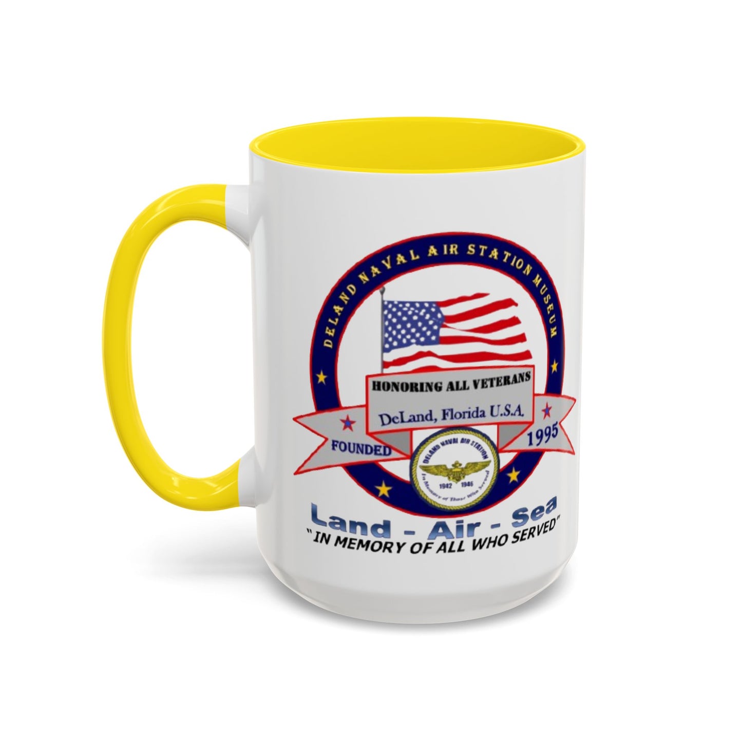 DNASM 2-sided, Founding & Student Art White Accent Mug by theGreenDragonTavern.shop