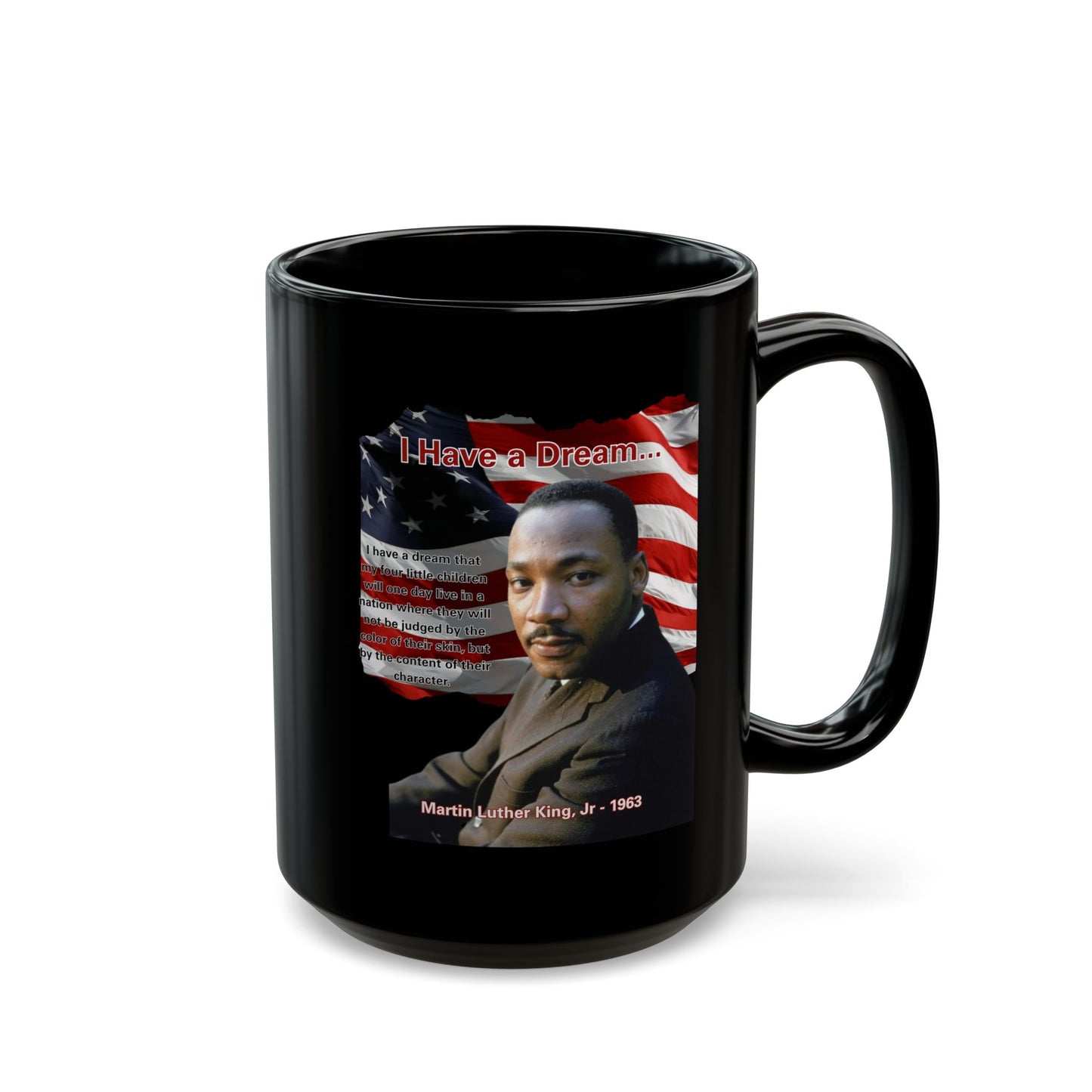 "I Have a Dream" MLKJr Black Mug by theGreenDragonTavern.shop