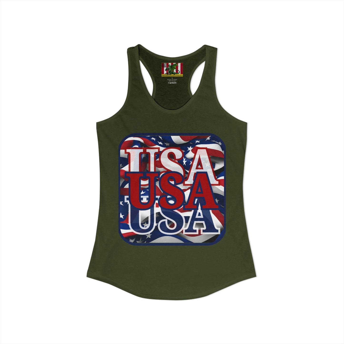 RED White and Blue USA Patriot Women's Racerback Tank Top by theGreenDragonTavern.shop