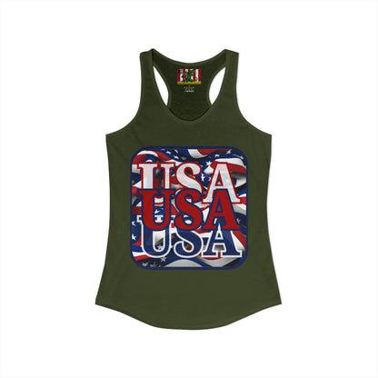 RED White and Blue USA Patriot Women's Racerback Tank Top by theGreenDragonTavern.shop