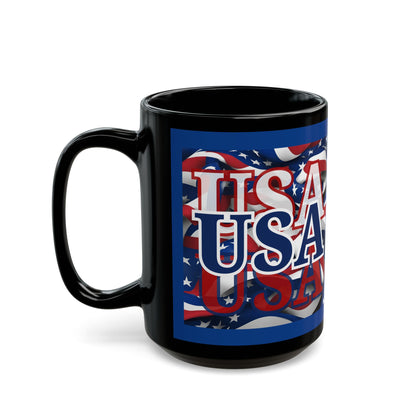 USA Blue font Center Patriot Blue Mug by theGreenDragonTavern.shop