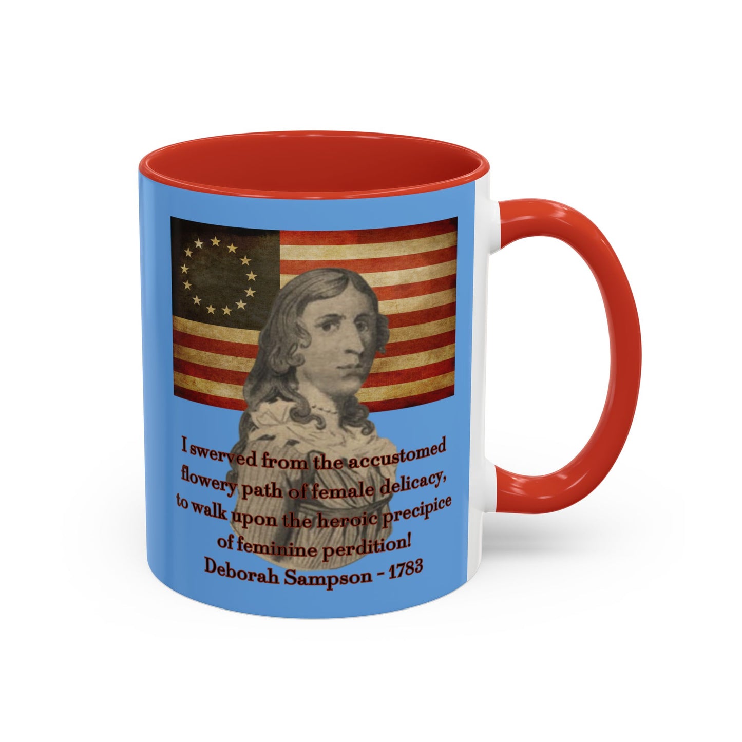 Deborah Sampson, America's Mulan Light Blue Accent Mug by theGreenDragonTavern.shop