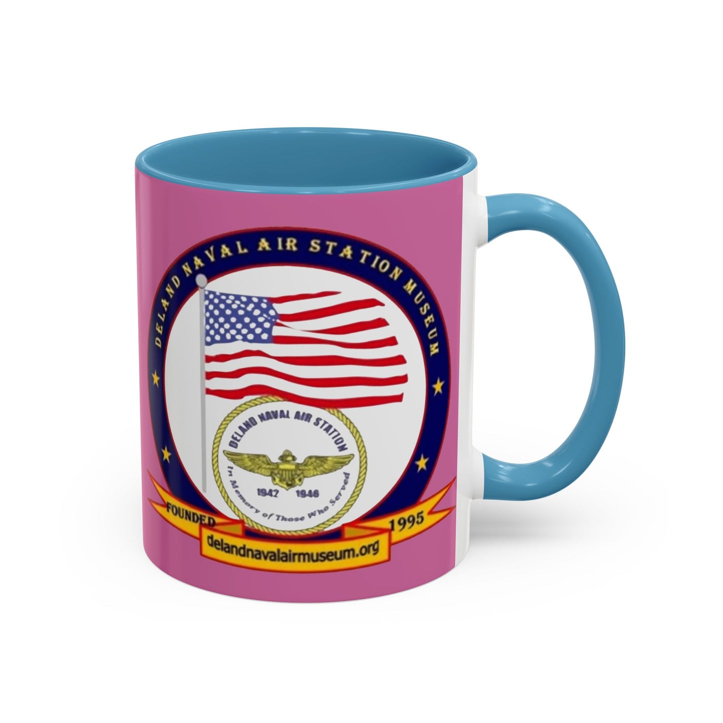 DeLand Naval Air Station Museum Pink Accent Mug by theGreenDragonTavern.shop