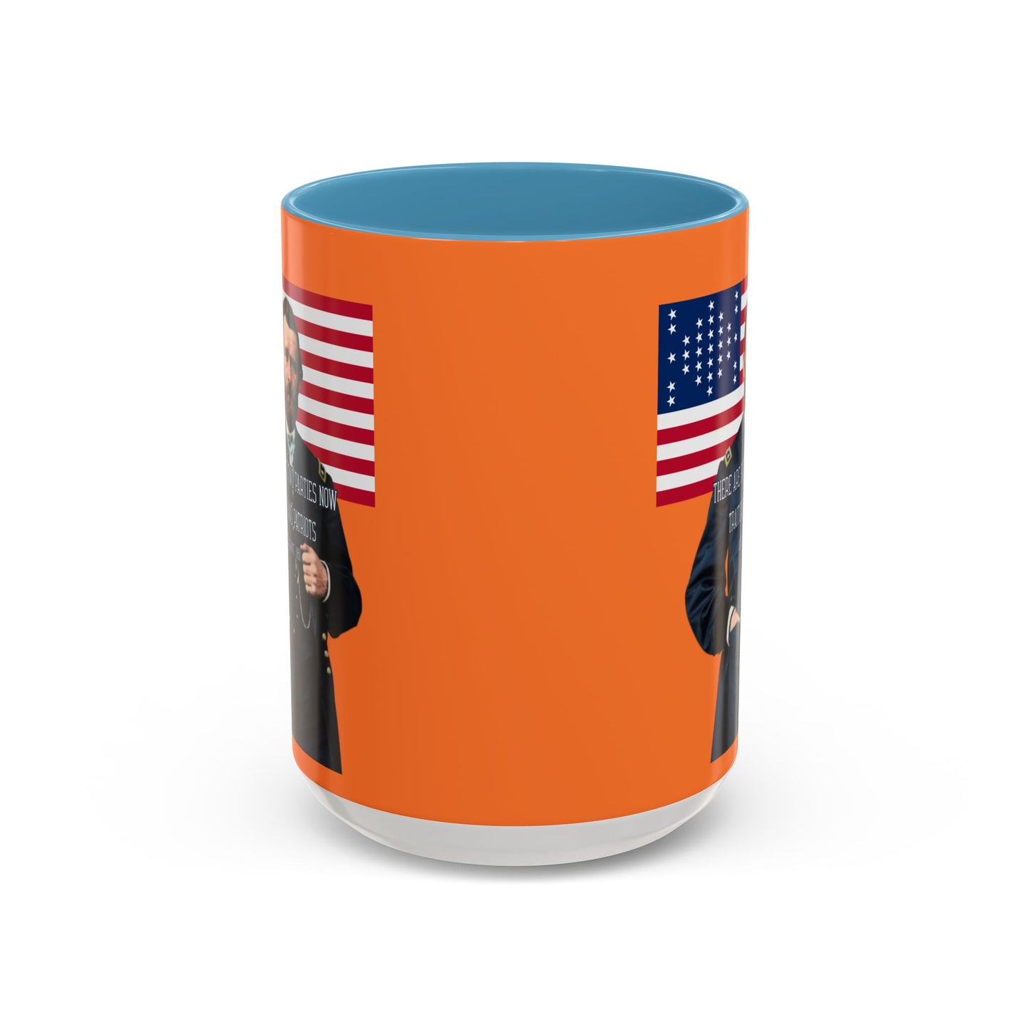 "Traitors and Patriots" Ulysses Grant Orange Accent Mug by theGreenDragonTavern.shop