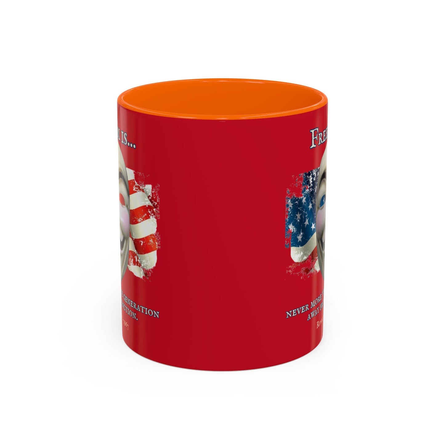 Ronald Reagan Freedom Vendetta Red Accent Mug by theGreenDragonTavern.shop