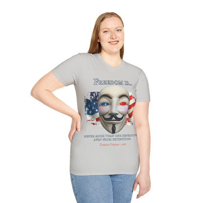 Ronald Reagan Freedom Vendetta Light colors Unisex T-Shirt by theGreenDragonTavern.shop