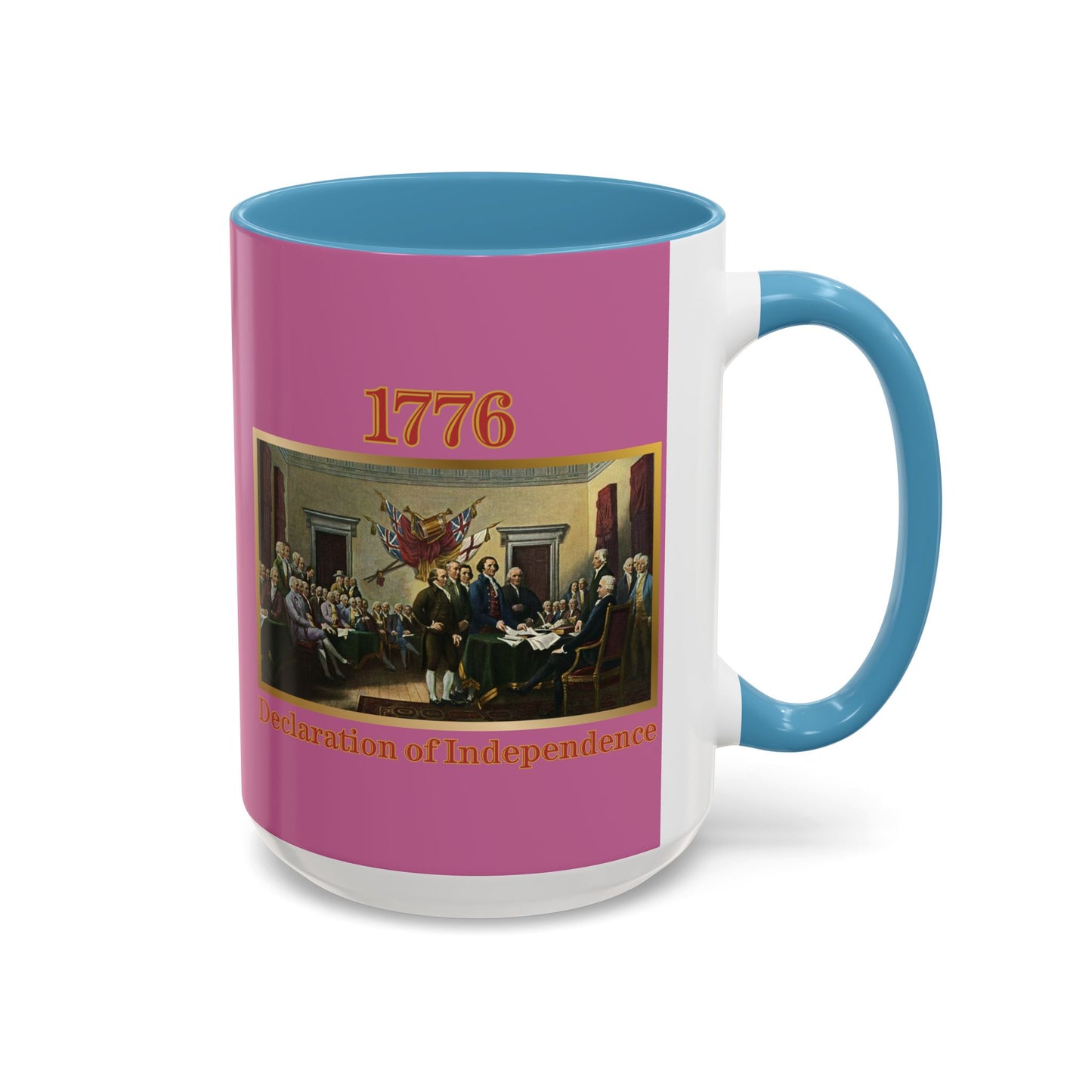 Declaration of Independence Pink Accent Mug by theGreenDragonTavern.shop