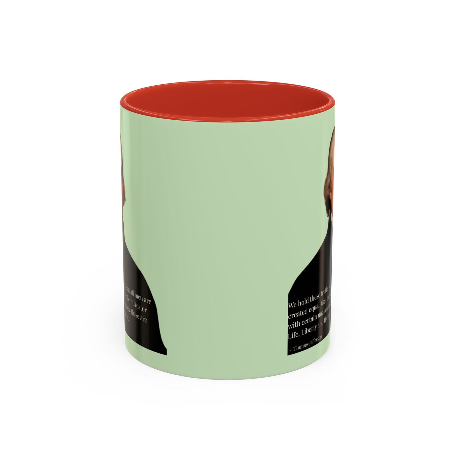 We hold these truths to be self-evident Light Green Accent Mug by theGreenDragonTavern.shop