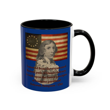 Deborah Sampson, America's Mulan Dark Blue Accent Mug by theGreenDragonTavern.shop