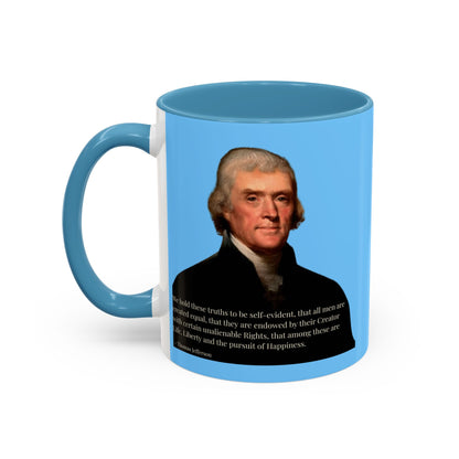 We hold these truths to be self-evident Light Blue Accent Mug by theGreenDragonTavern.shop