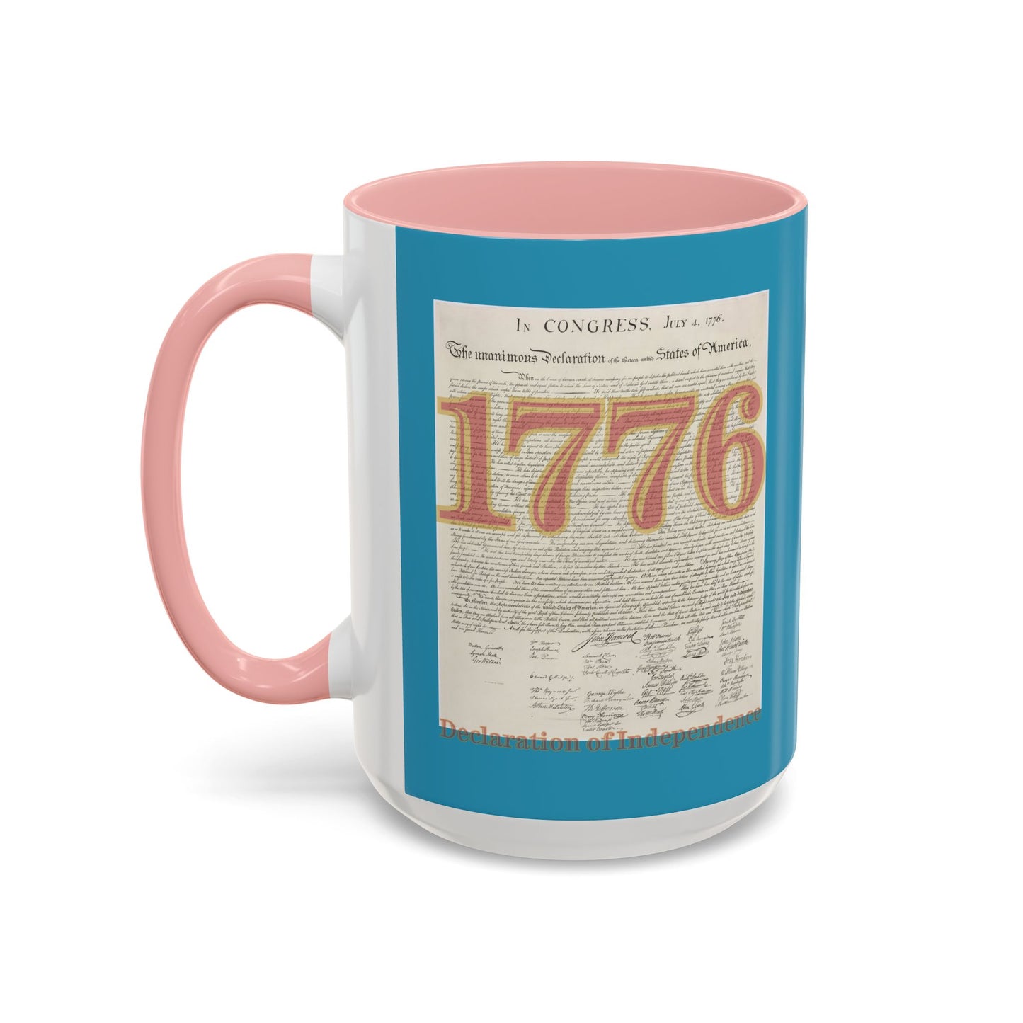 Declaration of Independence Turquoise Accent Mug by theGreenDragonTavern.shop