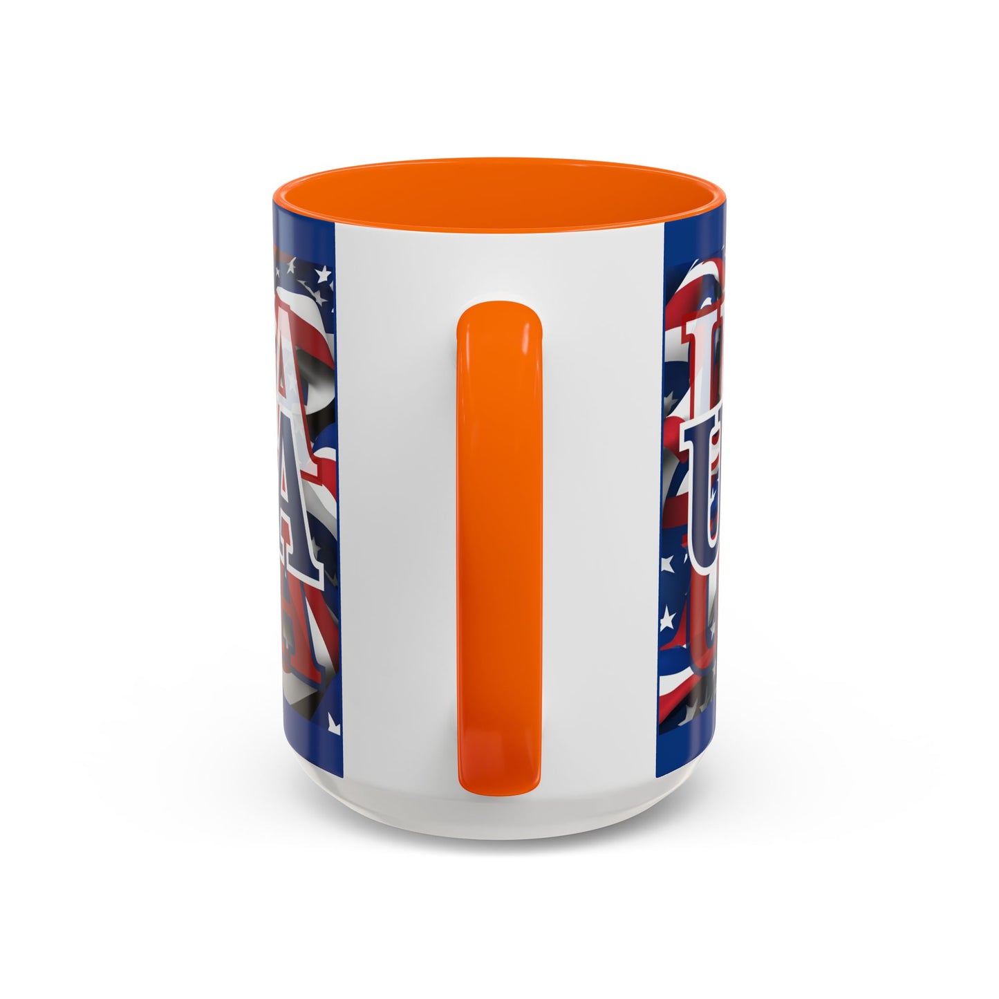 USA Blue font Center Patriot Blue Accent Mug by theGreenDragonTavern.shop