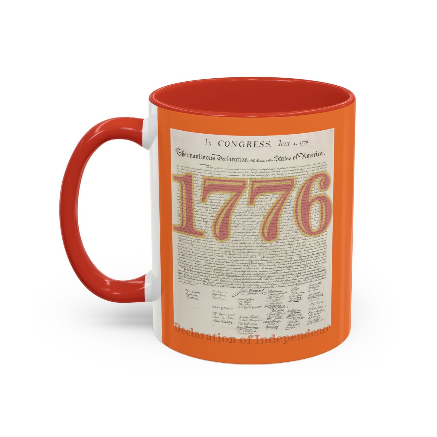 Declaration of Independence Orange Accent Mug by theGreenDragonTavern.shop