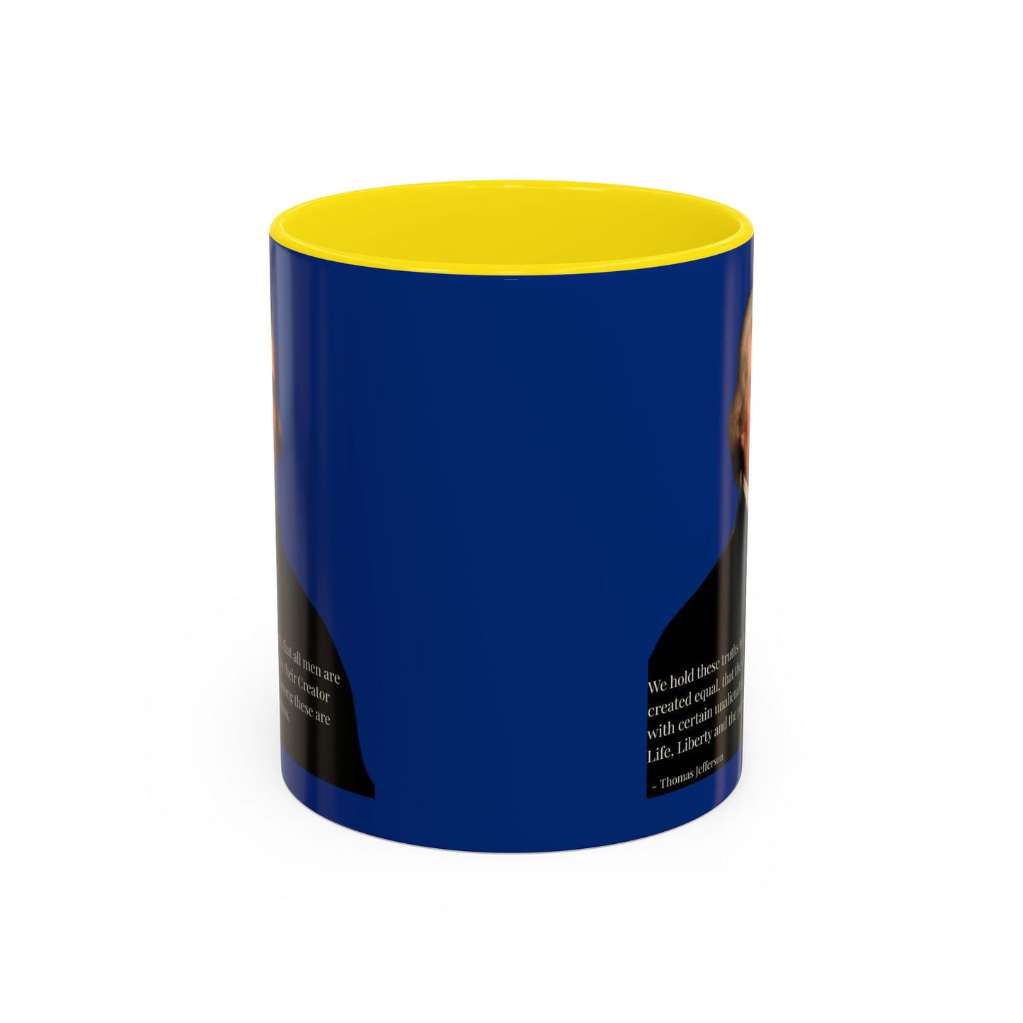 We hold these truths to be self-evident Dark Blue Accent Mug by theGreenDragonTavern.shop