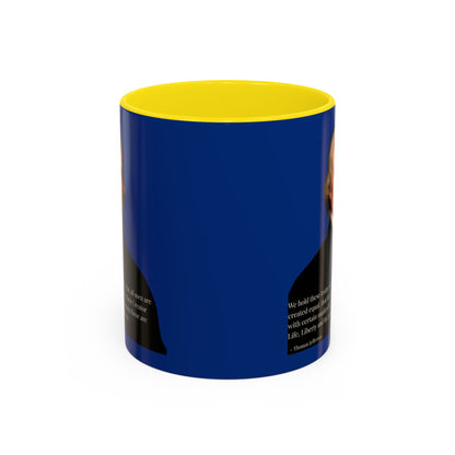 We hold these truths to be self-evident Dark Blue Accent Mug by theGreenDragonTavern.shop