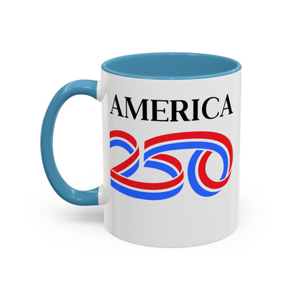 America 250 White Accent Mug by theGreenDragonTavern.shop