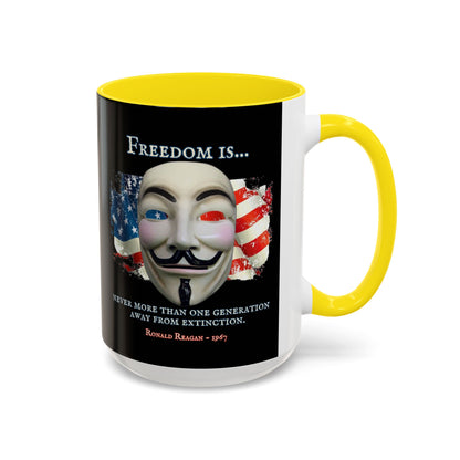 Ronald Reagan Freedom Vendetta Black Accent Mug by theGreenDragonTavern.shop