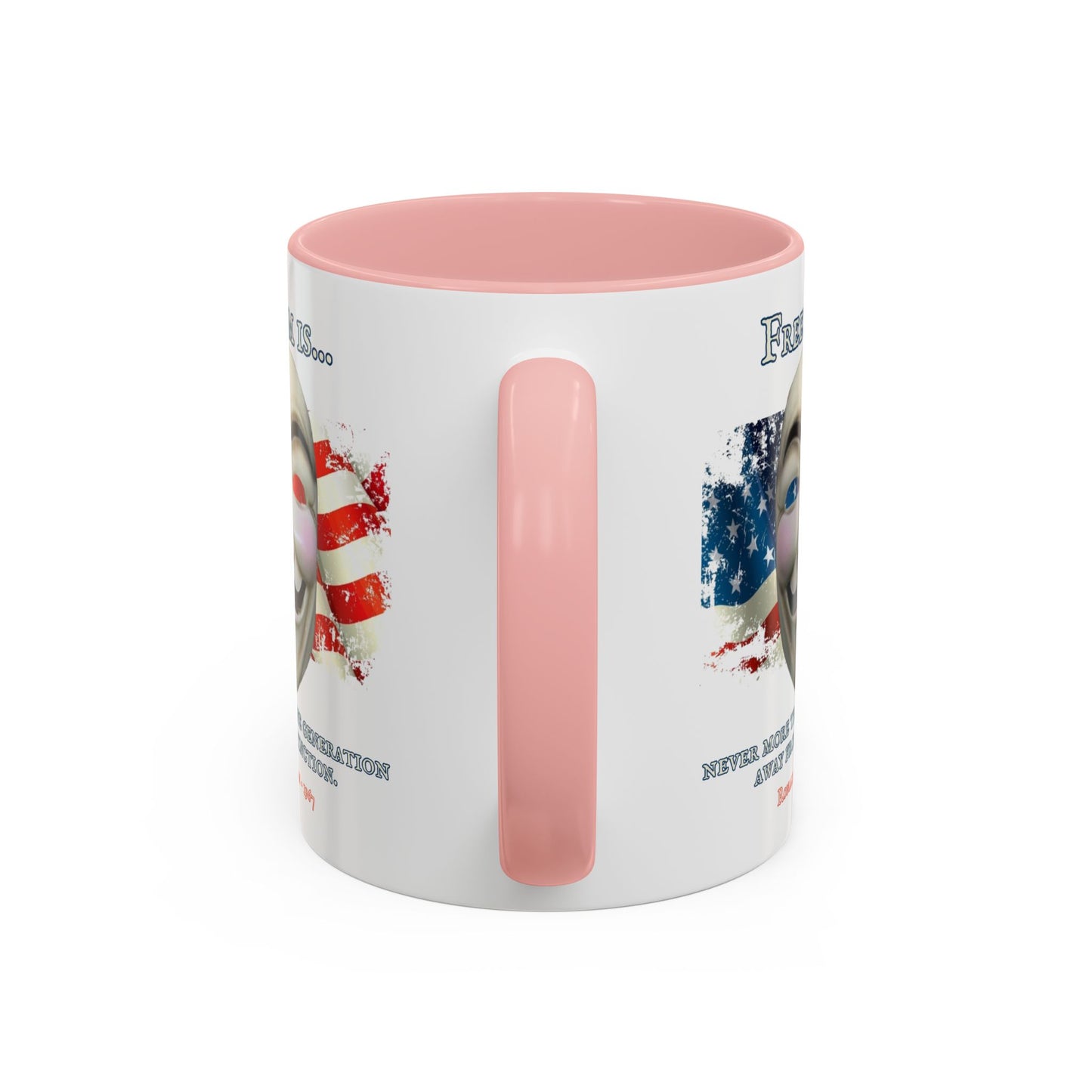 Ronald Reagan Freedom Vendetta White Accent Mug by theGreenDragonTavern.shop