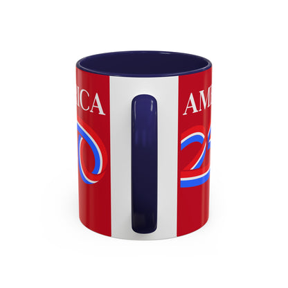 America 250 Red Accent Mug by theGreenDragonTavern.shop