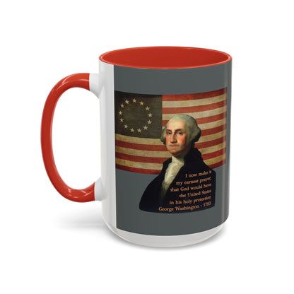Washington's Earnest Prayer Grey Accent Mug by theGreenDragonTavern.shop