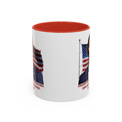 Charlie Kirk, Healthy Debate White Accent Mug by theGreenDragonTavern.shop