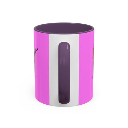 Hula Girl Packin' Heat Pink Accent Mug by theGreenDragonTavern.shop